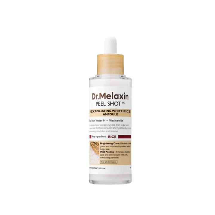 أمبول الأرز الأبيض لتقشير وإشراقة البشرة Dr. Melaxin Peel Shot Exfoliating White Rice Ampoule - 80ml