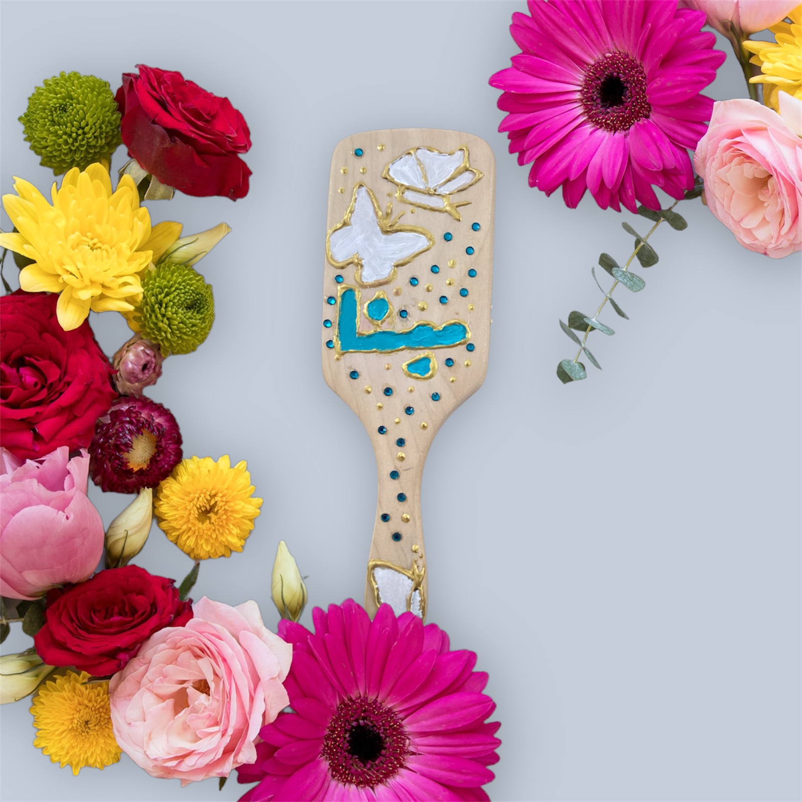 الرسم على فرشاة الشعر